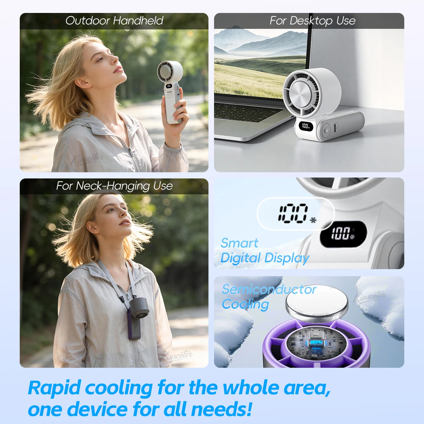 [Aircond] Outdoor 3600mAh Portable Ice Cooler Fan